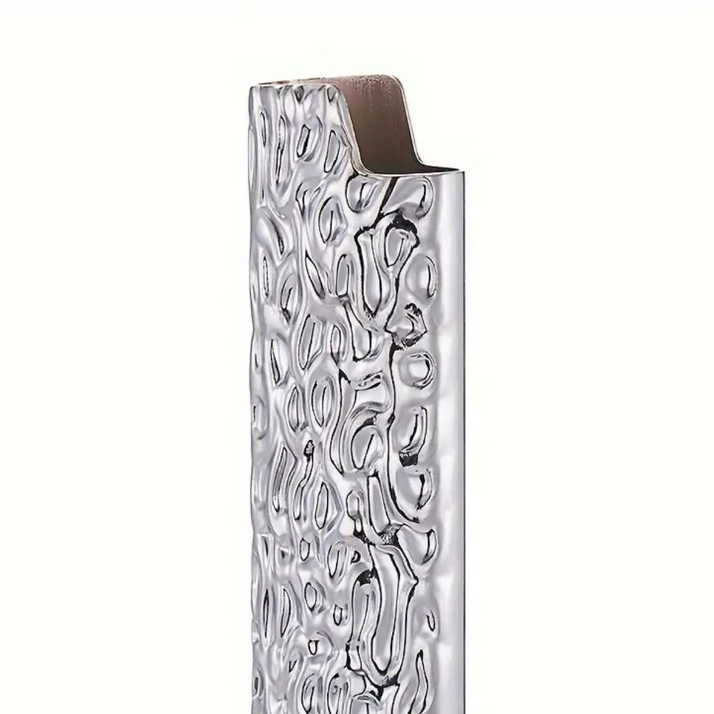 Textured Silver Tone Lighter Case Holder